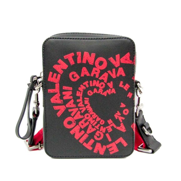 VALENTINO GARAVANI Black Leather Shoulder Bag